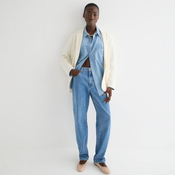 NWT J. Crew Womens Size XL Ivory White Cecile Relaxed Sweater Blazer Jacket NEW - Picture 1 of 4